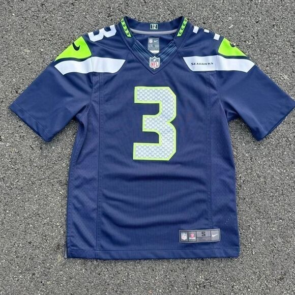 Vintage Nike Seattle Seahawks Russell Wilson blue and green jersey #NFL - Picture 1 of 6